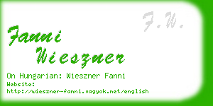 fanni wieszner business card